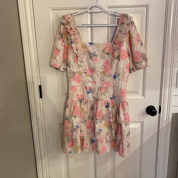 Adelyn Rae Pink Floral Eyelet Dress 33934 - Picture 5 of 15